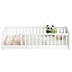 preview thumbnail 9 of 33, Twin Size Floor Bed Frame w/ Built-in Book Storage Rack, Safety Fence & Wood Slat, Toddler Floor Bed Frame-No Box Spring Needed