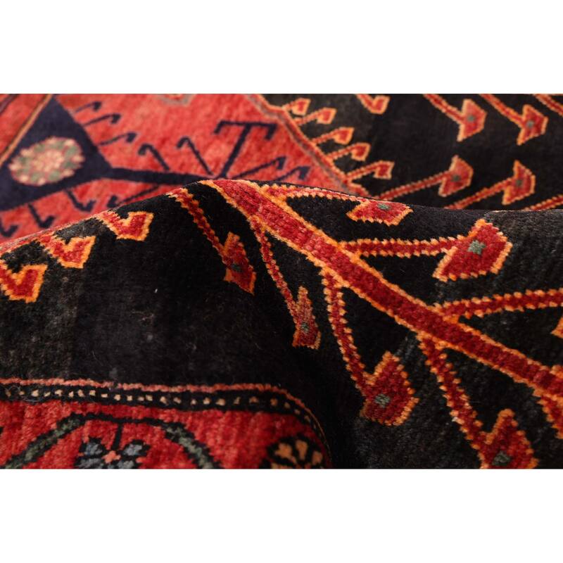 ECARPETGALLERY Hand-knotted Konya Anatolian Black, Red Wool Rug - 4'10 x 10'4