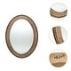 preview thumbnail 6 of 12, Cameo Wood Framed 32-Inch Oval Wall Mirror, Bathroom Wall Mirror - 31.89" H x 24" W x 1.26" D