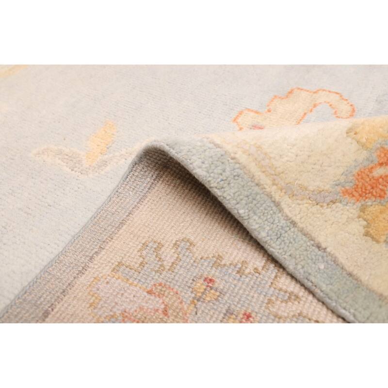 ECARPETGALLERY Hand-knotted Modern Oushak Light Blue Wool Rug - 7'11 x 9'11