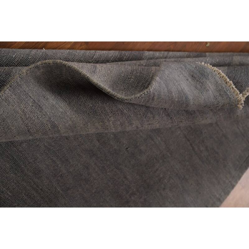 Gray Gabbeh Modern Area Rug Hand-Knotted Wool Carpet - 4'11" x 6'6"
