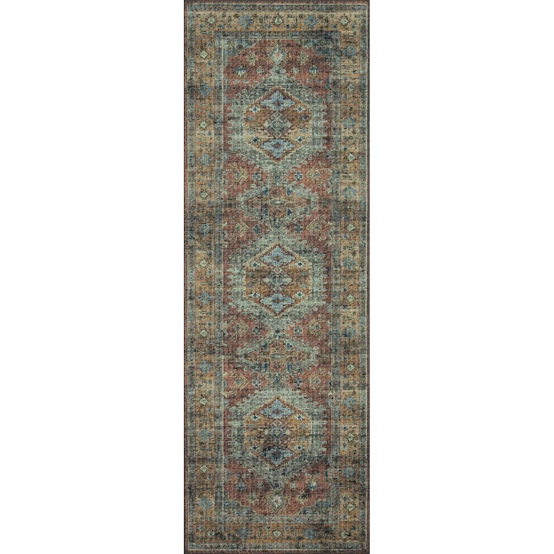 Alexander Home Leanne Traditional Distressed Printed Area Rug