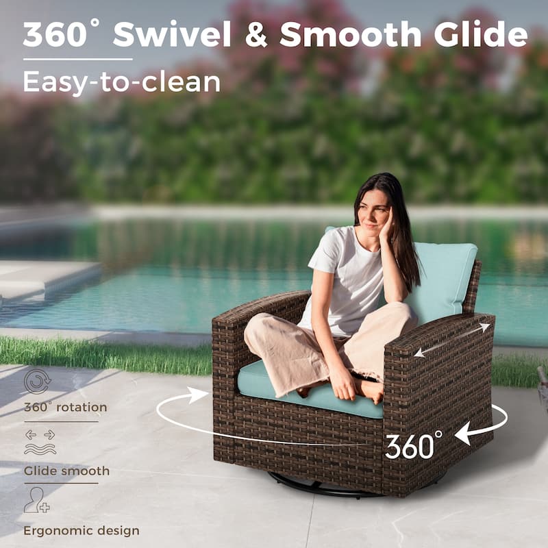 5/9-Seat Patio Furniture Wicker Rattan Outdoor Deep Seating Sectional Sofa Large Conversation Set