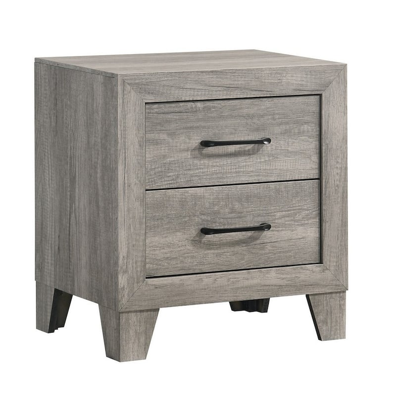 Driftwood Gray 2 Drawer 21.6 in. W Nightstand with Sturdy Hardware and Ample Storage