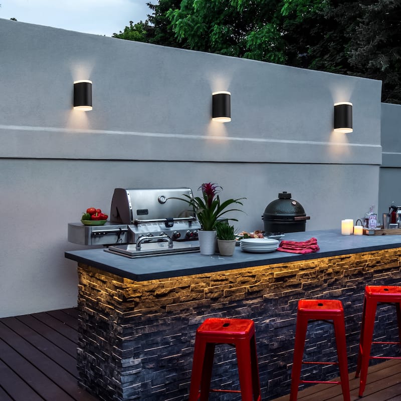 7.5'' LED Semi-Cylinder Outdoor Wall Sconce 2-Light - 7.5