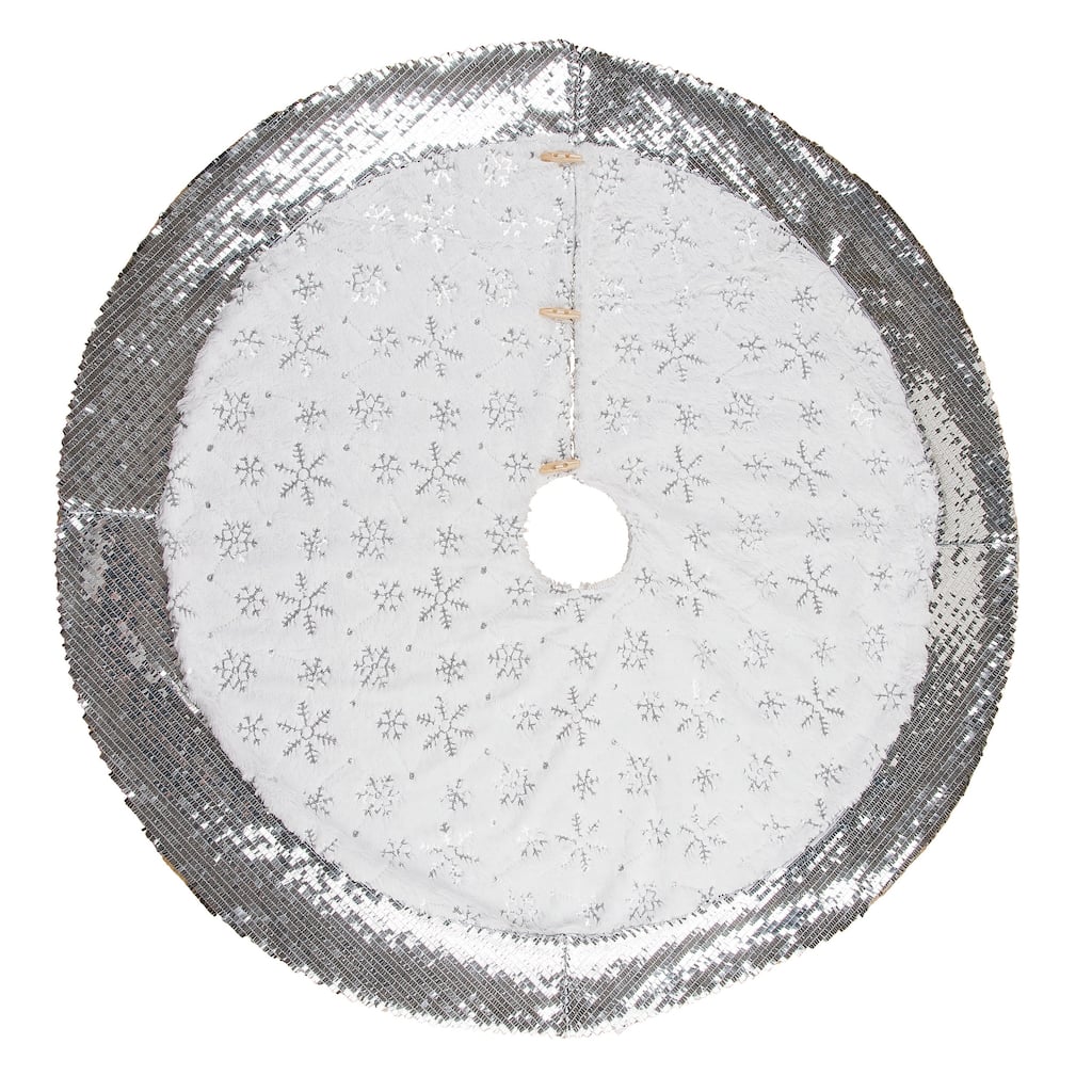 Transpac Polyester 48 in. Multicolored Christmas Glitz Sequin Tree Skirt