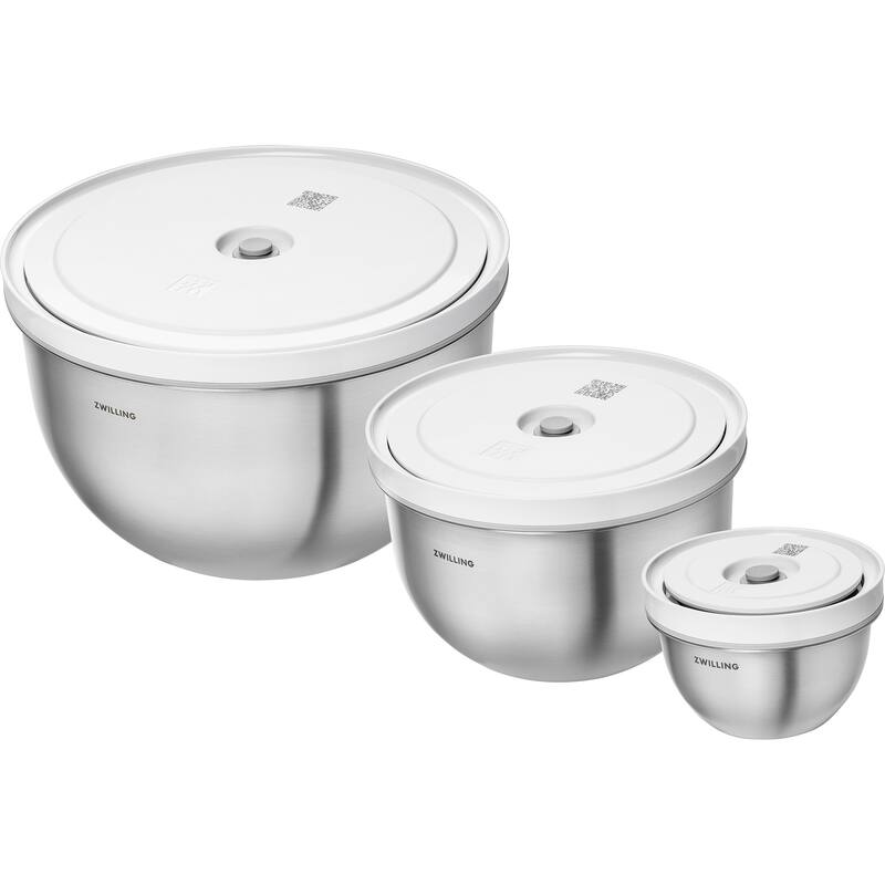 ZWILLING Fresh & Save BOWLS 3-pc Stainless Steel Vacuum Bowl Set - Stainless Steel - 3-pc - 3 Piece