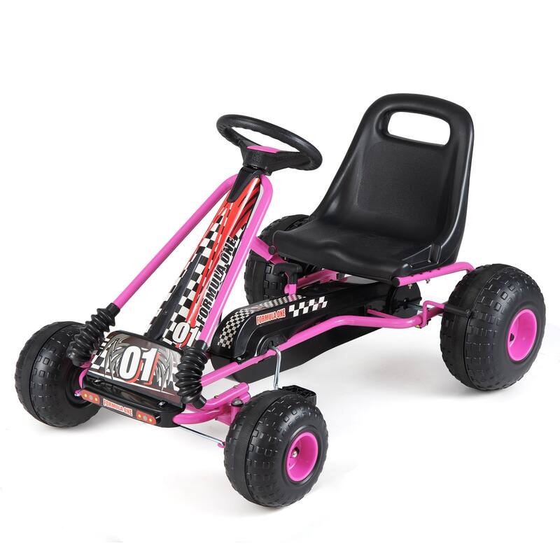 Gymax Kids 4-Wheel Pedal Go Kart w/Clutch & Hand Brake Multi-Terrain