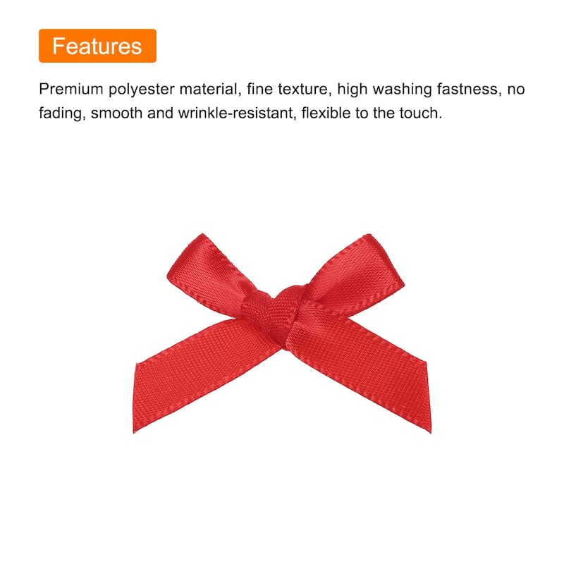 100Pcs Mini Ribbon Bow 1.8 inch Mini Fabric Satin Ribbon
