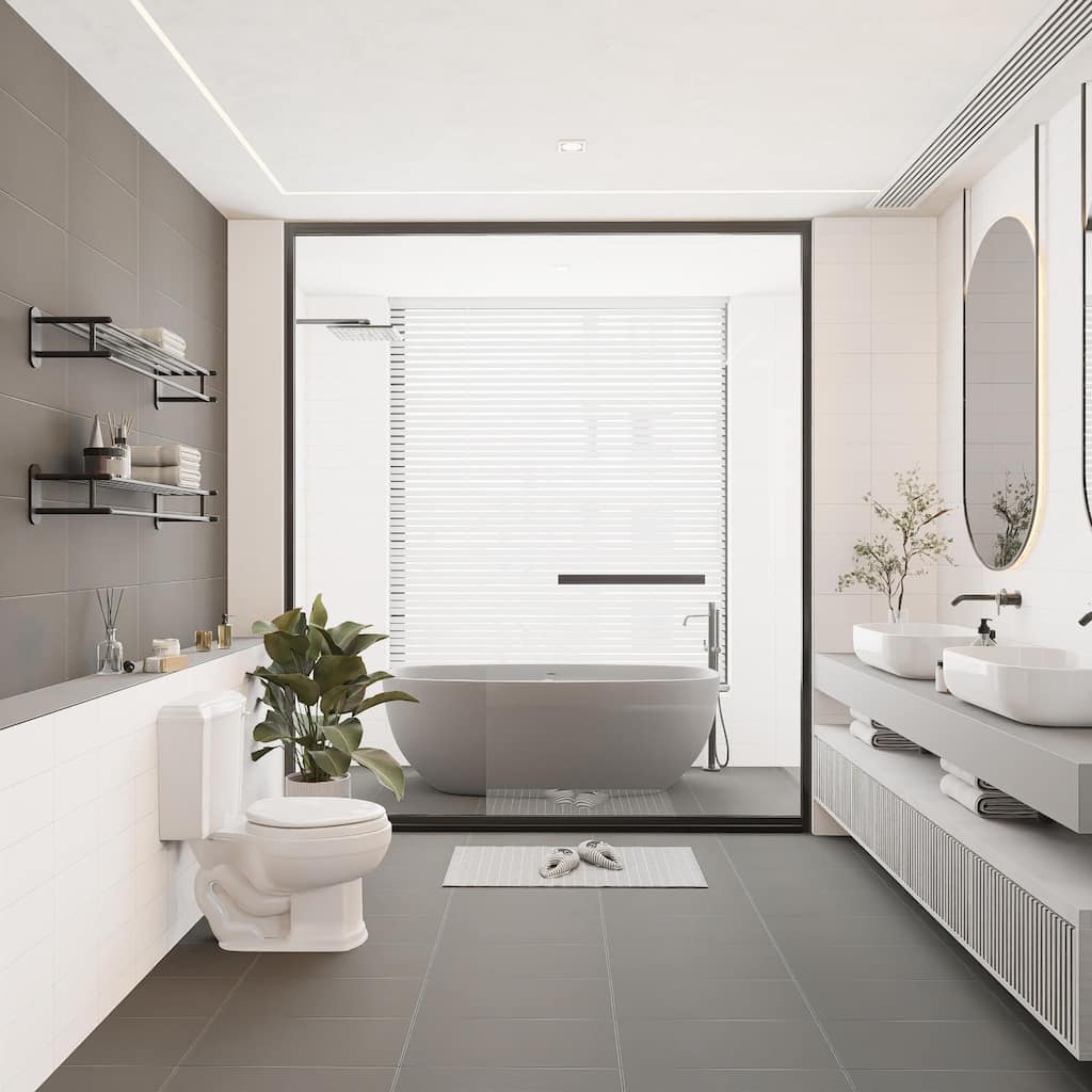 Merola Tile Piscina Brick Matte Dark Grey 9-5/8" x 19-1/2" Porcelain Floor and Wall Tile