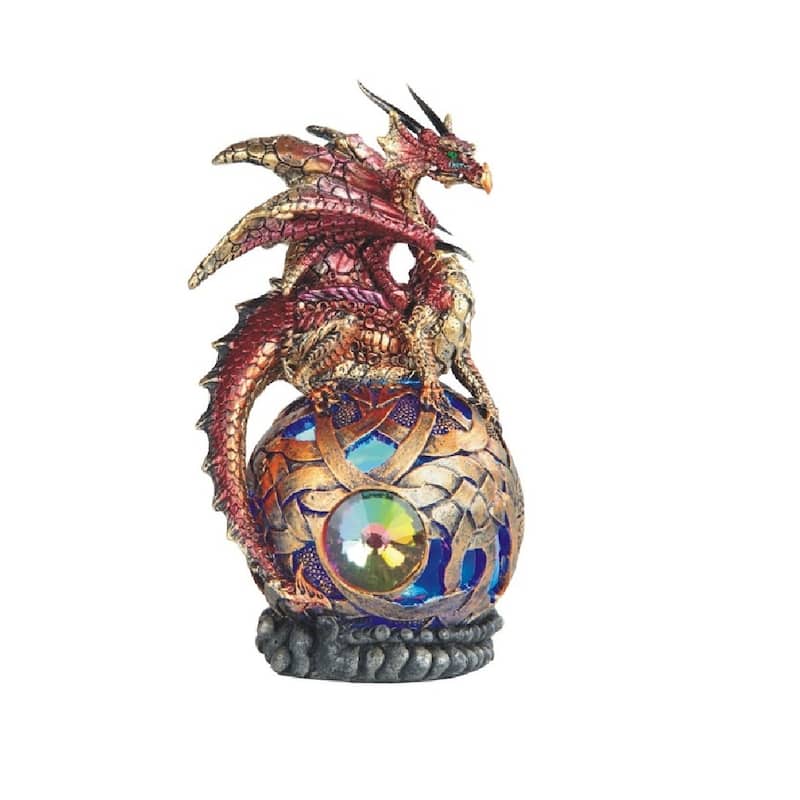 Q-Max Dragon Globe with LED Light Statue Fantasy Night Light Decoration Figurine