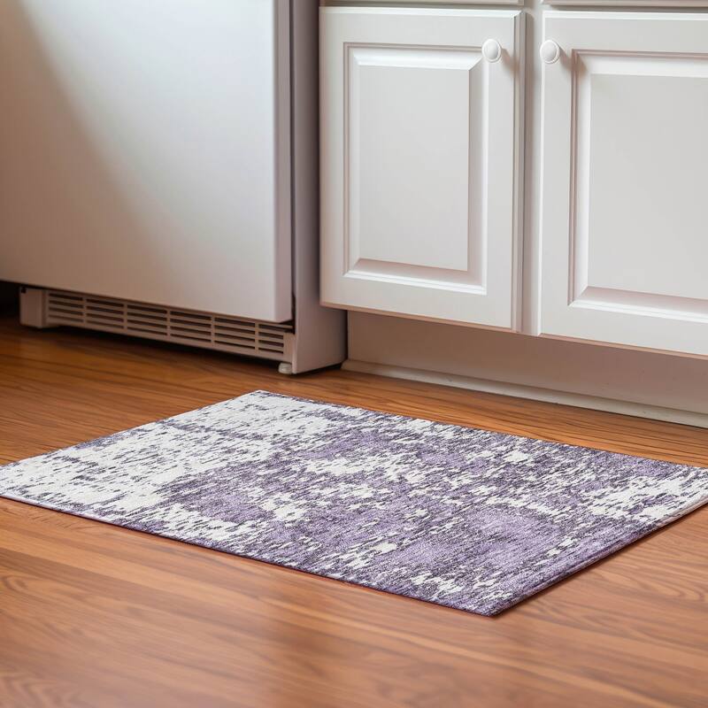 Premium Washable Super Soft Abstract Pixels Mayfield Rug - Lavender - 1'8" x 2'6"