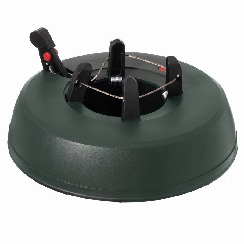 Automatic Plastic Green Foot Pedal Christmas Tree Stand, Large 14.5-inch Dia x 3.5-inch Height - Large