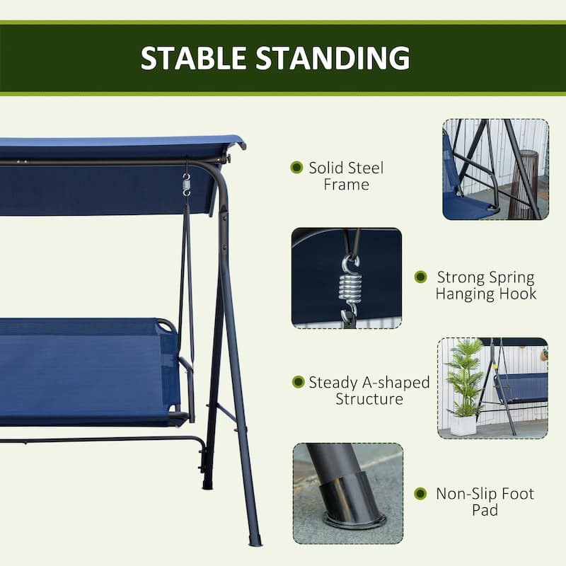 Steel 3-Person Porch Swing with Stand