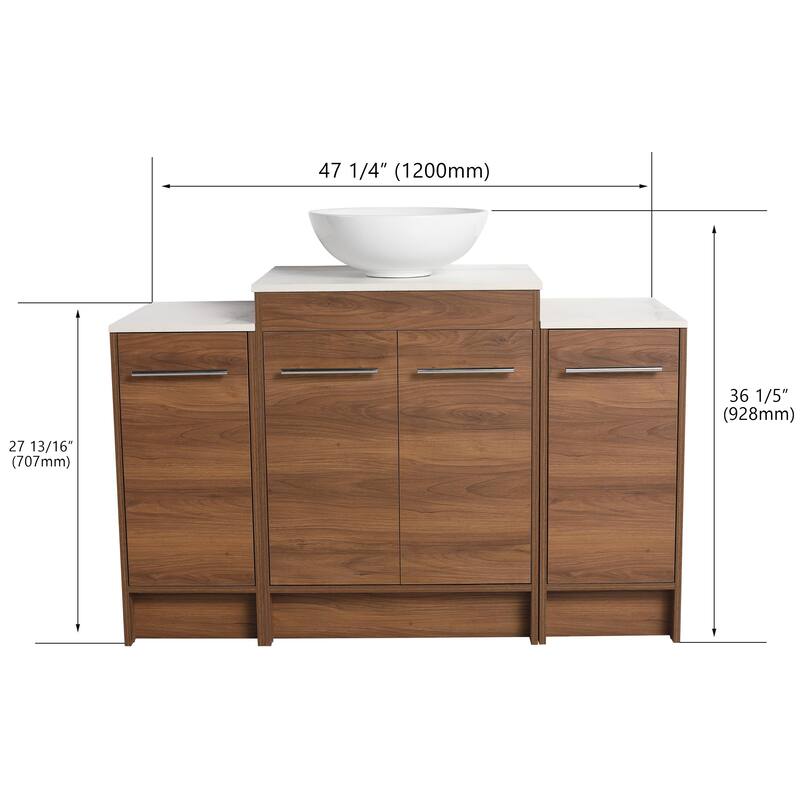 BNK 24/36/48/60 Inch Bathroom Vanity with Sink, Freestanding Bathroom Vanity with Soft Close Doors and Adjustable Shelf
