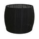 preview thumbnail 6 of 6, Household Essentials Handwoven Resin Barrel Side Table Storage Container
