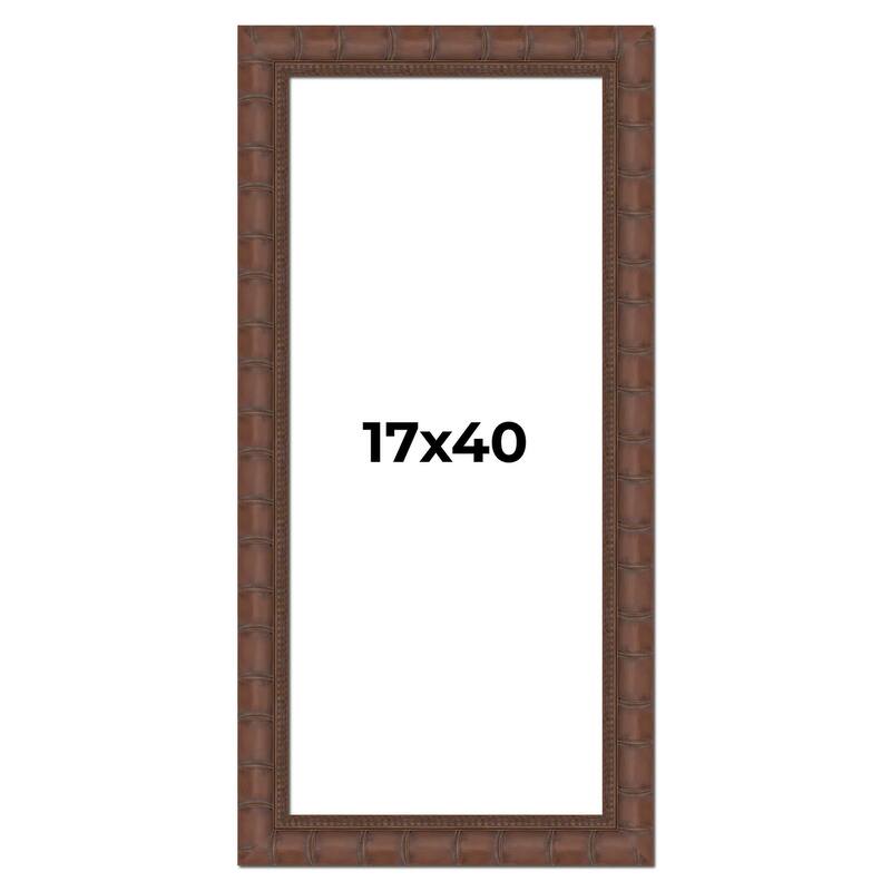 17x40 Frame Pewter Solid Wood Picture Frame Width 1.625 Inches | Interior Frame Depth 0.6875 Inches