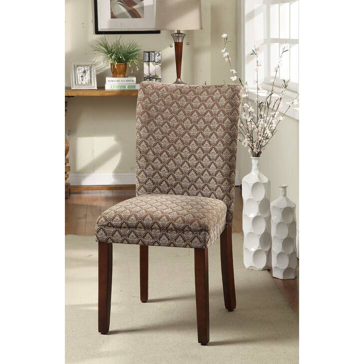 HomePop Modern Parson Blue/ Chocolate Damask Diamo - N/A