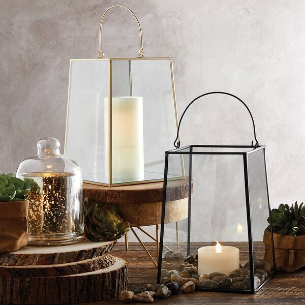 Shop 6 75 X 13 Black Clear Glass Candle Lantern Overstock