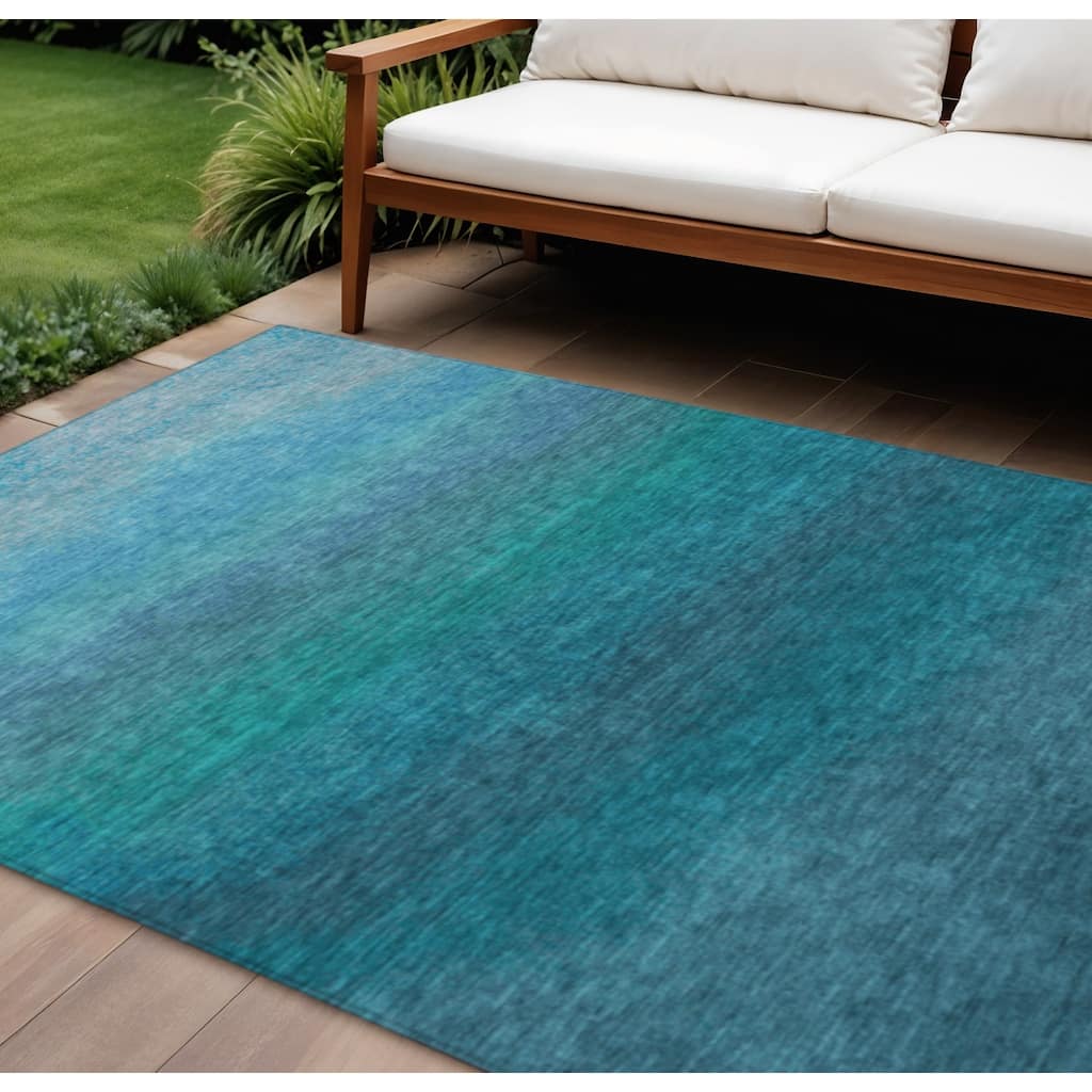 HomeRoots Ombre Transitional Rectangle Outdoor Rug
