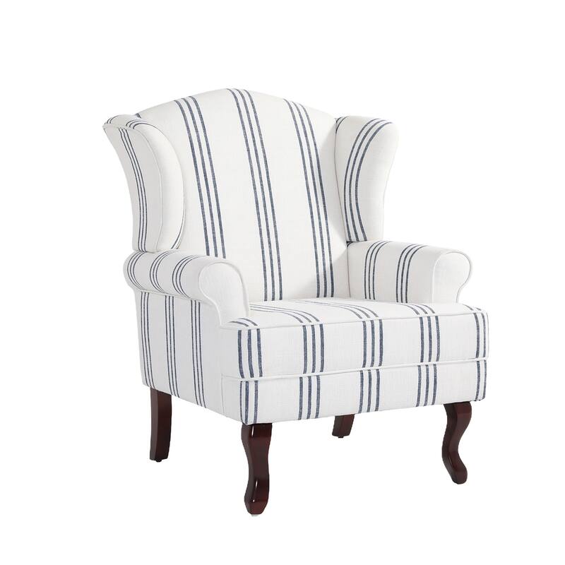 2 Set Traditional Rolled Arm Wing Back Accent Chair