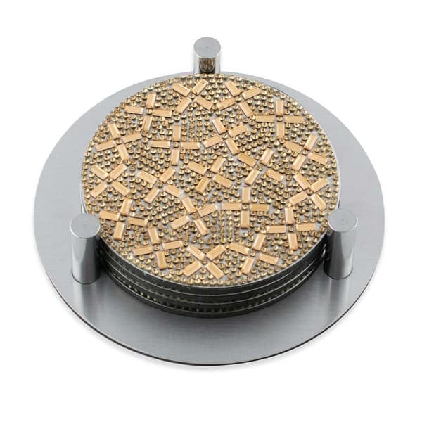 slide 4 of 3, Sparkles Home Luminous Rhinestone Coaster Set Silver