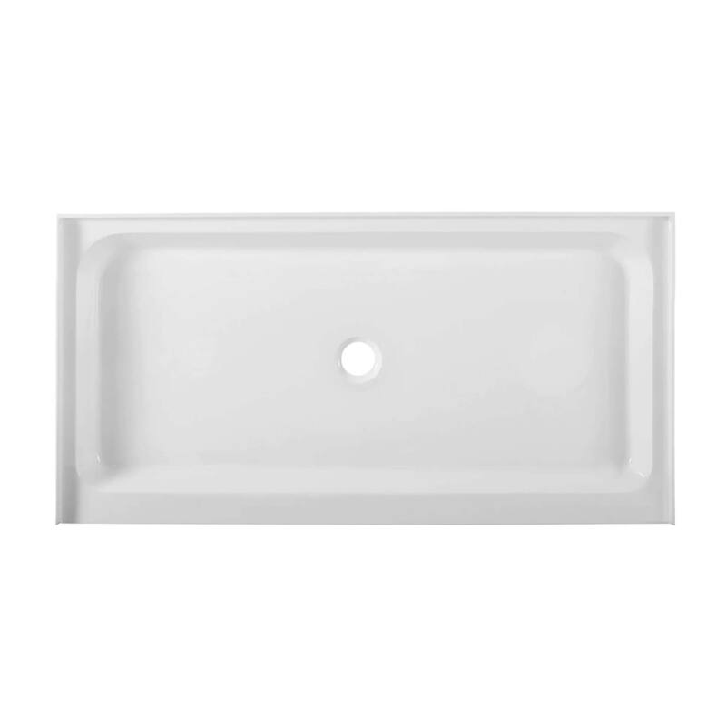 Fine Fixtures Single Threshold Acrylic Shower Base - Non-Slip Textured Surface Shower Floor Pan