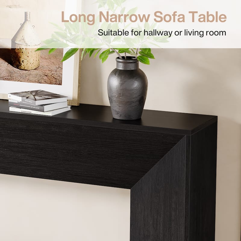 63 Inches Long Black Console Table for Entryway Living Room - 63" W x 11.8" D x 32.3" H