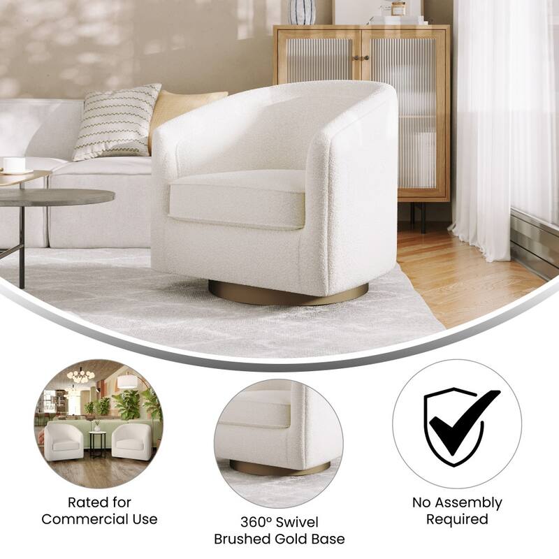 Club Style Swivel Commercial Barrel Accent Armchair - 27.25"D x 28.5"W x 30.75"H