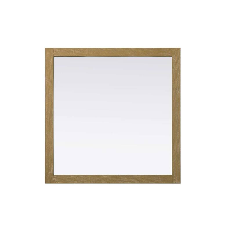 Solene Wooden Square Mirror 36 x 36 - 36" x 36" - Linen Oak
