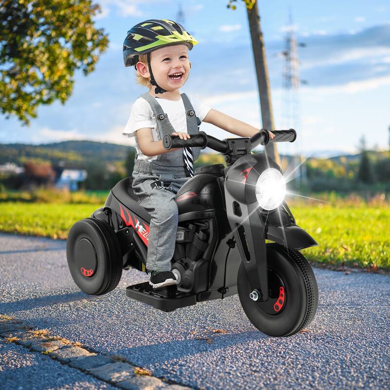 6V Kids Electric Ride on Motorcycle with Bubble Maker and Music - 32"x 14" x 17"