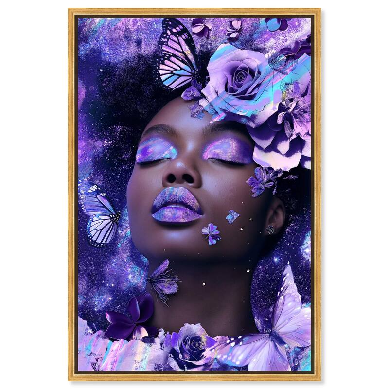 A Glistening Neon Woman Canvas by Art Remedy - Gold - 16" x 24"