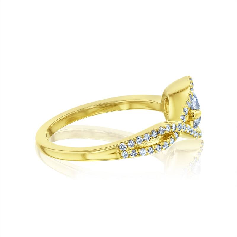 Kobelli 1.25 Carats Lab Grown Diamond Certified 14k Solid Gold Round Twist Lasso Ring