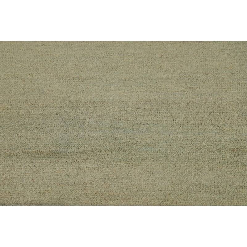 Green Gabbeh Modern Foyer Rug Handmade Wool Carpet - 2'7"x 3'11"