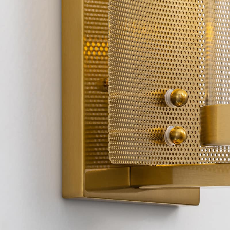 Vidalite Aurelia 1-Light Brass Wall Sconce, Single Light Wall Lamp in Brass Art-Deco Style with Clear Glass Shades - 9.5" x 6"