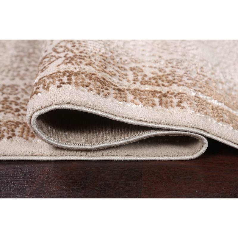 Geometric Damask Transitional Oriental Turkish Rug Decorative Carpet