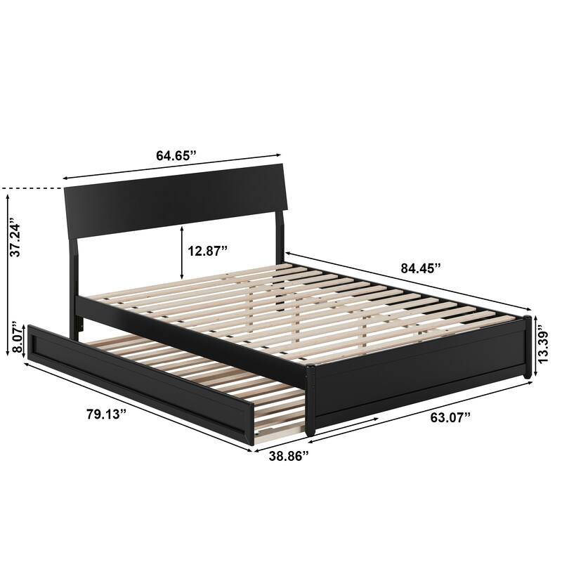 Norla Wood Platform Bed with Trundle