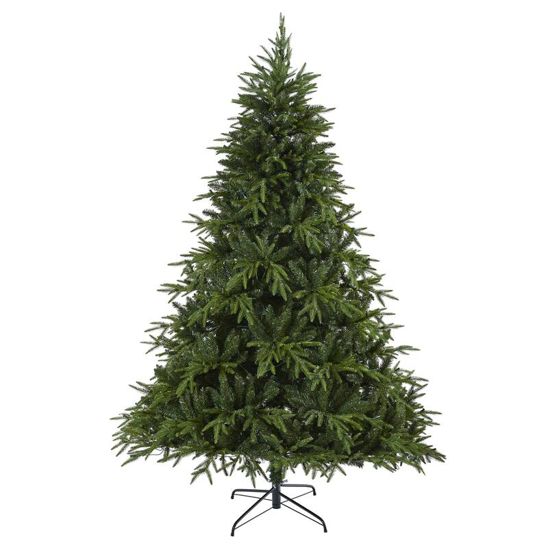 7.5 Ft Artificial Christmas Tree with Lights - Modern Holiday Decor, Full & Realistic Design - Green - 84