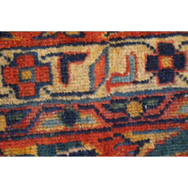 Hand Knotted Oriental 100% Wool Carpet Traditional Floral Navy Blue & Blues Sultanabad Area Rug - 10' 5'' X 6' 9''