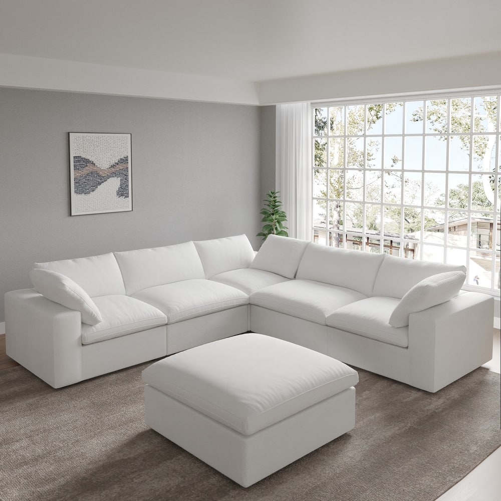 V Shape Cloud Couches for Living Room, Modular Convertible Sectional Sofa Couch, Couch Cushion Covers Removable