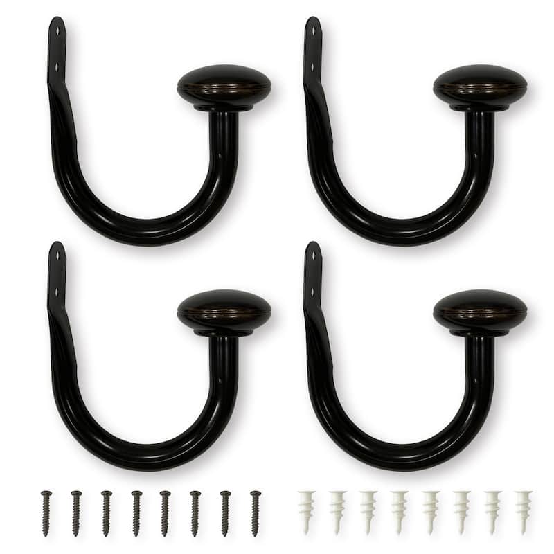 Lumi 3/4 in. Dia. Curtain Holdback (2-Pack / 4-Pack) - 4 PACK - Oil Rubbed Bronze