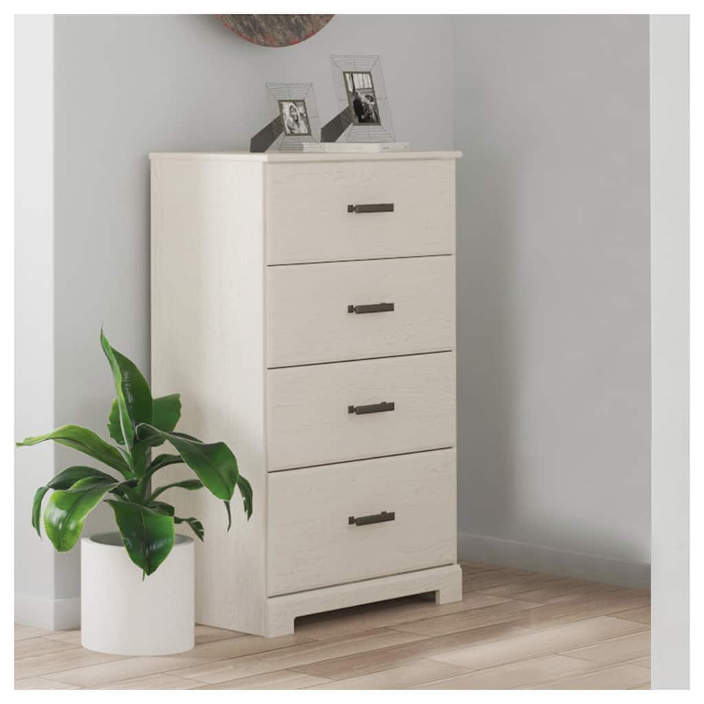 Stelsie White Four Drawer Chest
