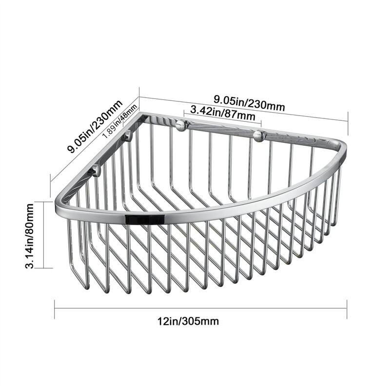 Shower Caddy Corner Shelf Basket - 9.05"D x 12"W x 3.14"H