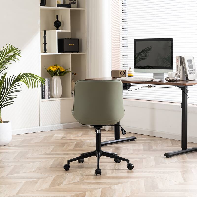 Armless Home Office Desk Chairs with Wheels Rolling Task Chair