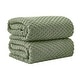preview thumbnail 31 of 197, Linery & Co. Cotton Diamond Waffle Texture Bath Towels Bath Sheet (Pack of 2) - Eucalyptus