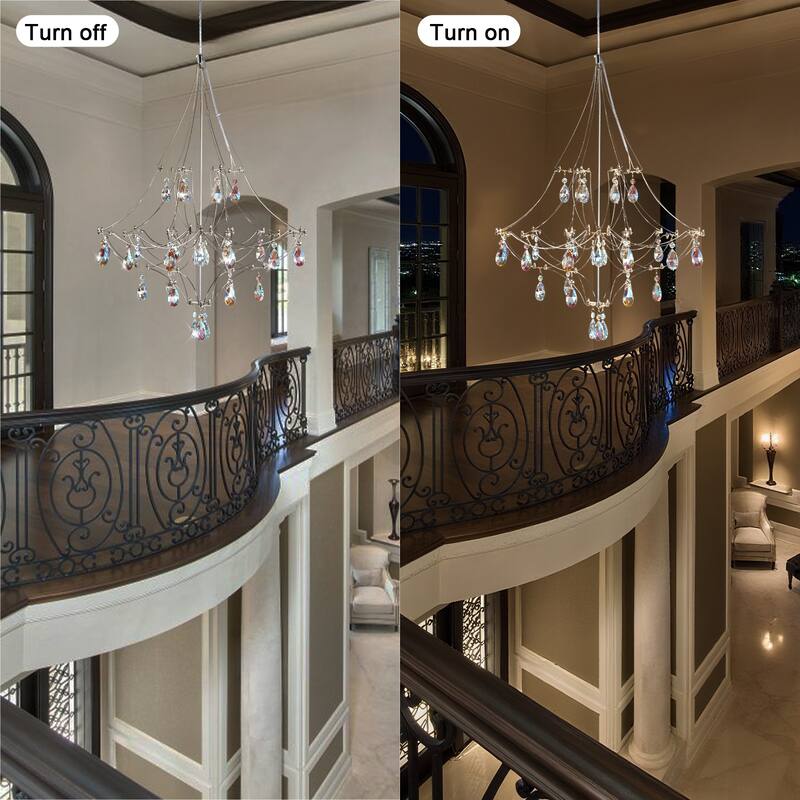 KAYLA Modern Crystal Chandelier - Luxury LED Pendant Ceiling Light