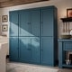 preview thumbnail 35 of 57, Palace Imports 65" 100% Solid Wood Shaker Pantry Cabinet Teal Blue
