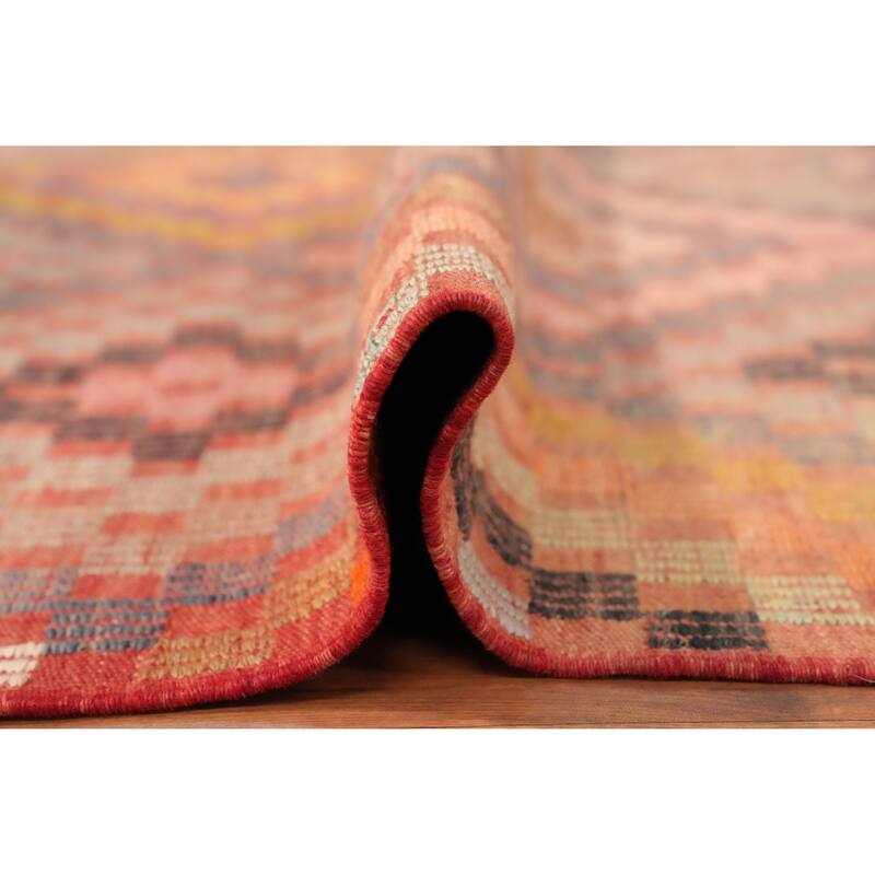 Hand Woven Oriental 100% Wool Carpet Southwestern Tribal Multi-Colored Kilim Area Rug - 9' 5'' X 5' 9''
