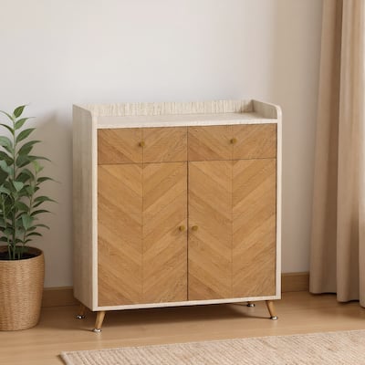 4-Tier Freestanding Shoe Storage Cabinet, Entryway Shoe Organizer with Drawers - N/A