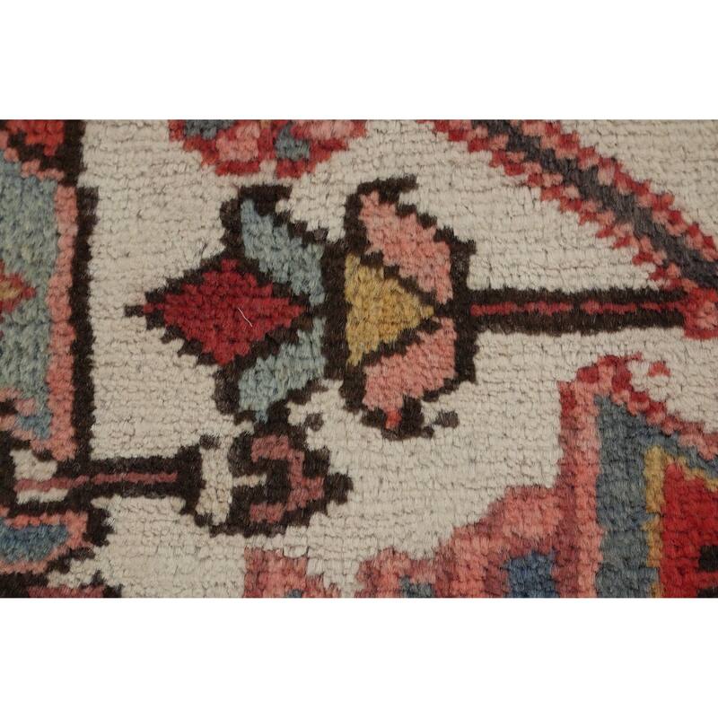 Hand Knotted Oriental 100% Wool Carpet Traditional Medallion Red Heriz Area Rug - 11' 9'' X 8' 7''